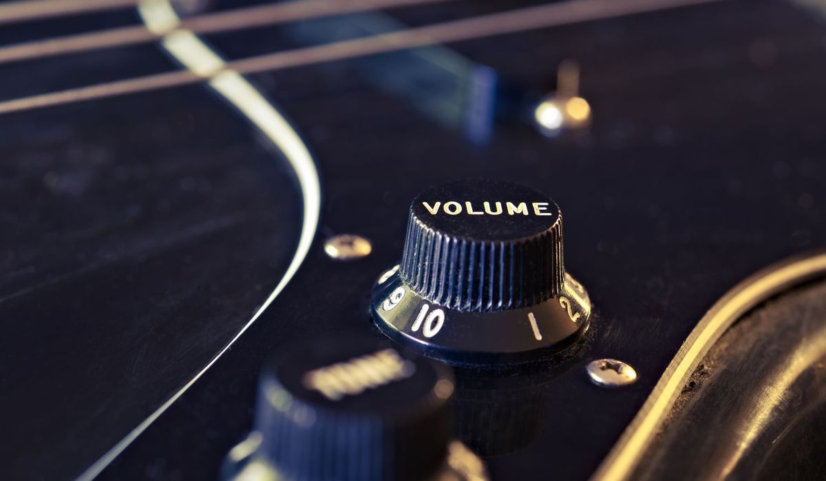 Volume knob on an electric guitar